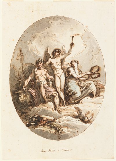 Design for Wall or Ceiling Decoration with Bacchus, Hymen and Venus by Felice Giani